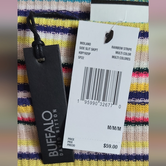 Buffalo David Bitton Ribbed Striped Tank Top & Skirt Set | 2-Piece Knit Outfit - Picture 3 of 6